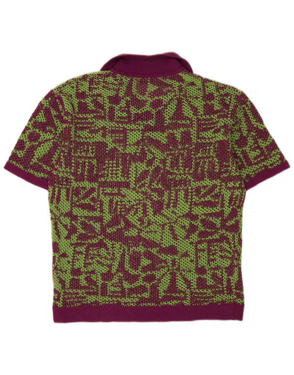 Pulover pentru bărbați Zara cu gât polo, purpuriu mediu geometric
