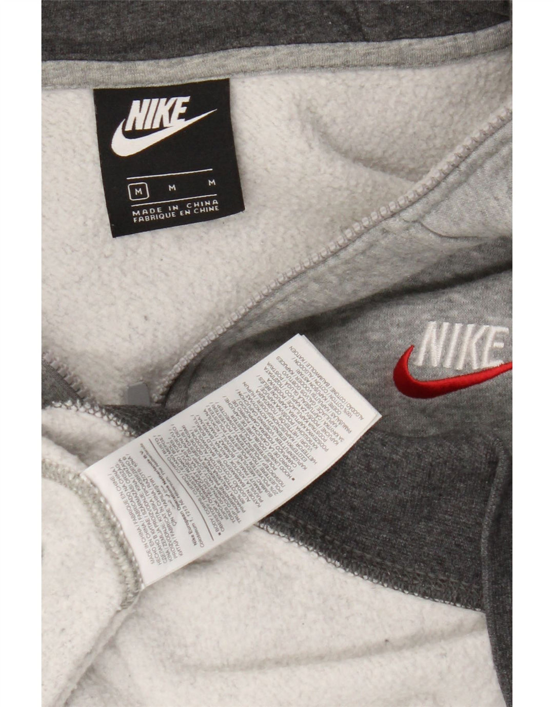 Pulover Nike pentru bărbați, cu fermoar, bumbac cu pete, gri mediu