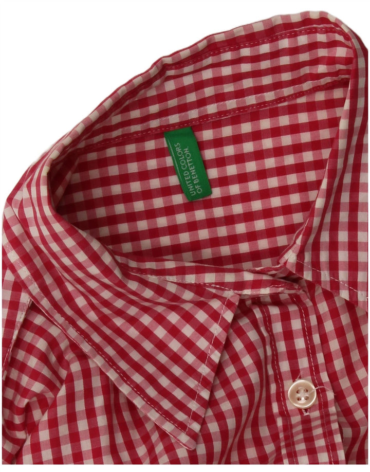 Cămașă Benetton pentru femei UK 12 Medium Red Gingham