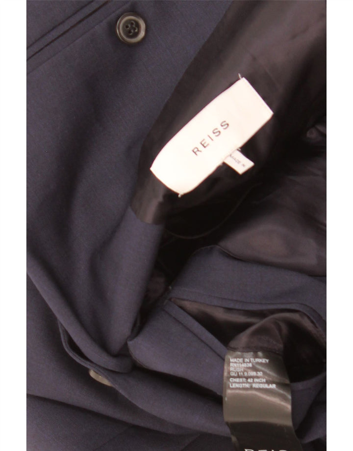Jachetă Blazer pentru bărbați Reiss cu 2 nasturi UK 40 Lână mare, albastru bleumarin