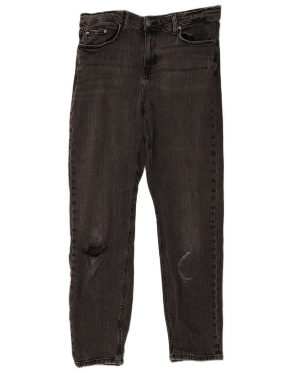 Blugi drepti pentru femei de la Marks & Spencer Boyfriend UK 14 Large W34 L30 Negri