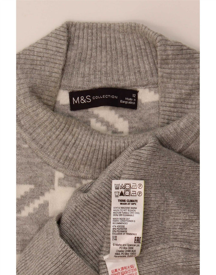 Pulover cu gât țestoasă pentru femei Marks & Spencer UK 12, gri mediu