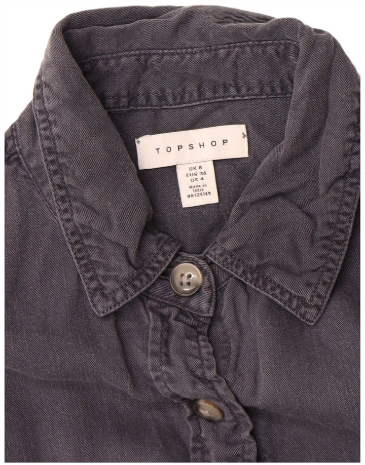 Cămașă Topshop pentru femei UK 8 Small Grey Tencel