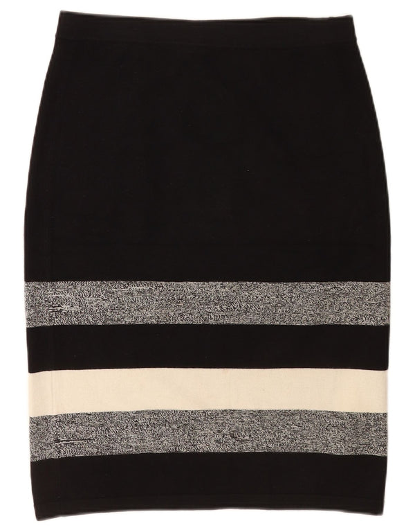 Fusta creion tricotată pentru femei Phase Eight UK 12 Medium W28 Viscoză cu dungi negre