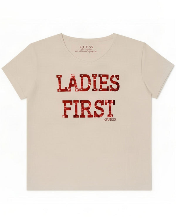 T-shirt grafic Guess pentru femei Top UK 14 Large White