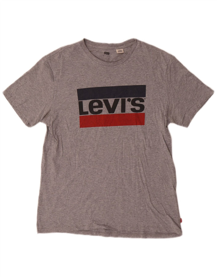 Tricou cu grafică Levi's pentru bărbați Top mare, gri cu pete