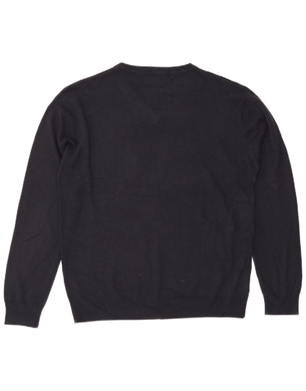 Pierre Cardin Pulover cu decolteu în V pentru bărbați, XL, acrilic, albastru bleumarin