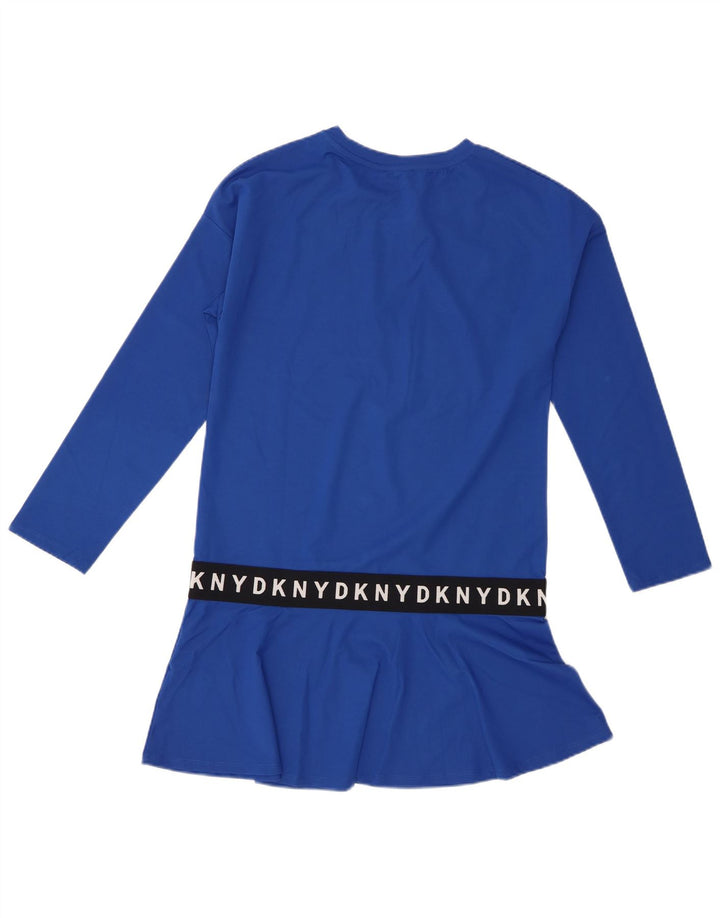 Top cu tunică cu mânecă lungă cu mânecă lungă pentru femei Dkny UK 14 Medium Blue Viscose