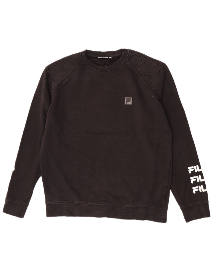 Pulover pentru bărbați Fila Graphic Regular Fit Pulover mare, negru, bumbac
