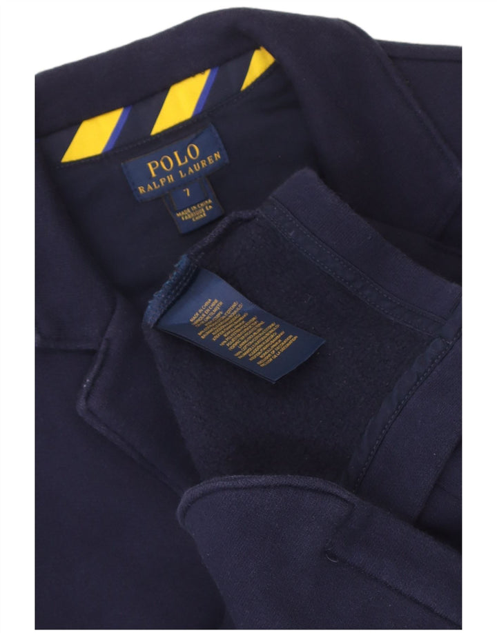 Jachetă Polo Ralph Lauren pentru băieți, cu 2 nasturi, 6-7 ani, bumbac bleumarin