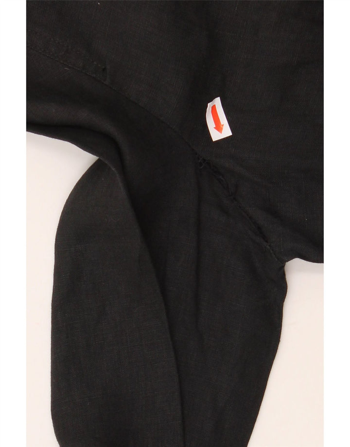 Bluză cămașă supradimensionată pentru femei LUISA SPAGNOLI UK 10 Small Black Flax