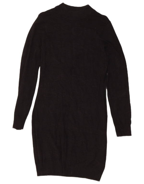 Rochie cu jerseu grafic Guess pentru femei UK 12 Medium Black Viscose