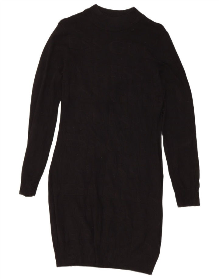 Rochie cu jerseu grafic Guess pentru femei UK 12 Medium Black Viscose