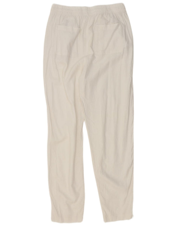 Pantaloni chino conici pentru femei Marks & Spencer UK 14 Large W32 L31 Alb