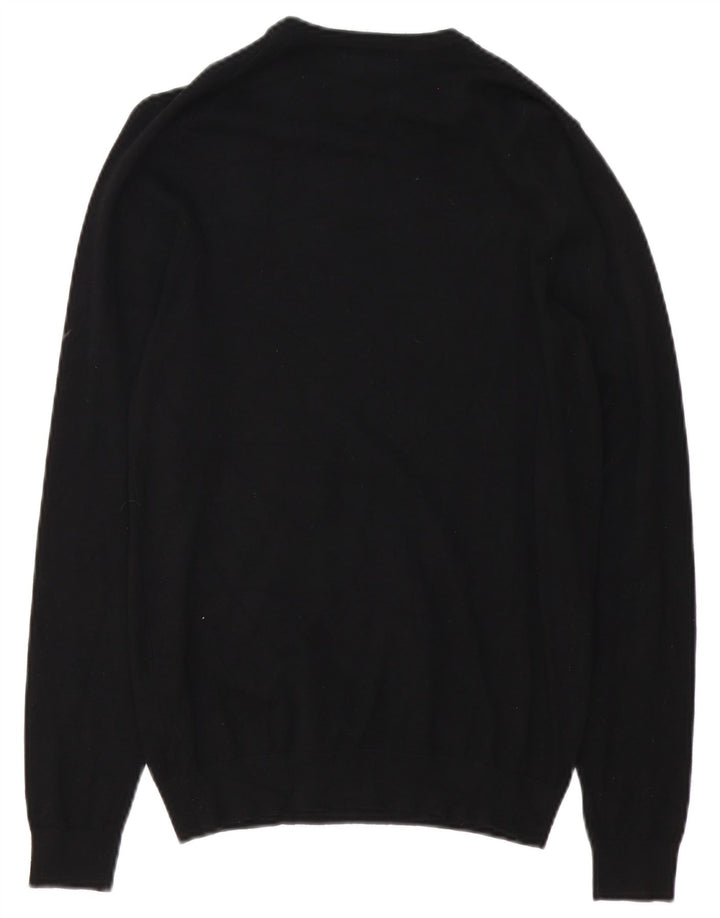 Pulover ZARA pentru bărbați, cu gât crew, mic, negru, viscoză
