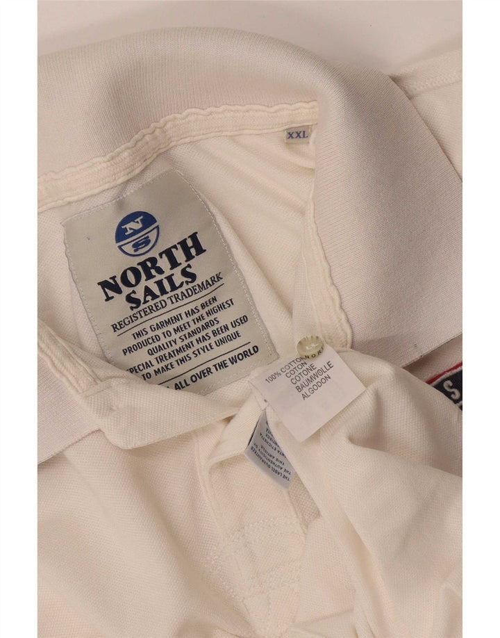 Tricou polo grafic North Sails pentru bărbați, bumbac alb 2XL