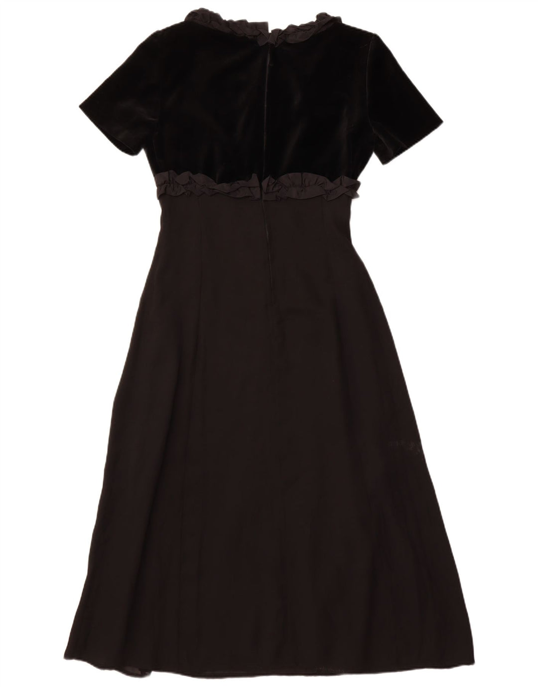 Rochie maxi vintage pentru femei cu volane în față IT 42 Medium Black