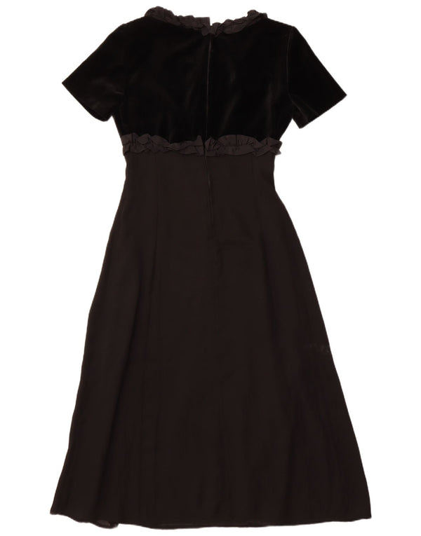 Rochie maxi vintage pentru femei cu volane în față IT 42 Medium Black