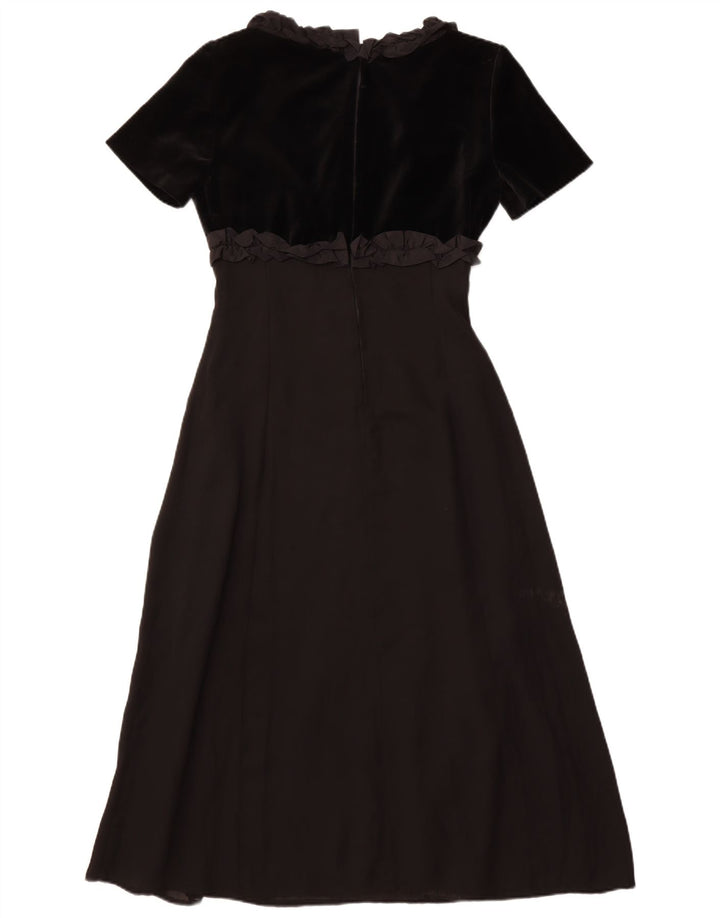 Rochie maxi vintage pentru femei cu volane în față IT 42 Medium Black