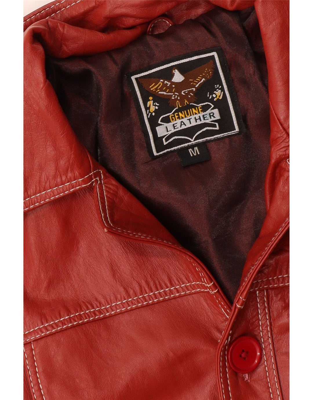 Jachetă de piele vintage pentru femei UK 38 Medium Red