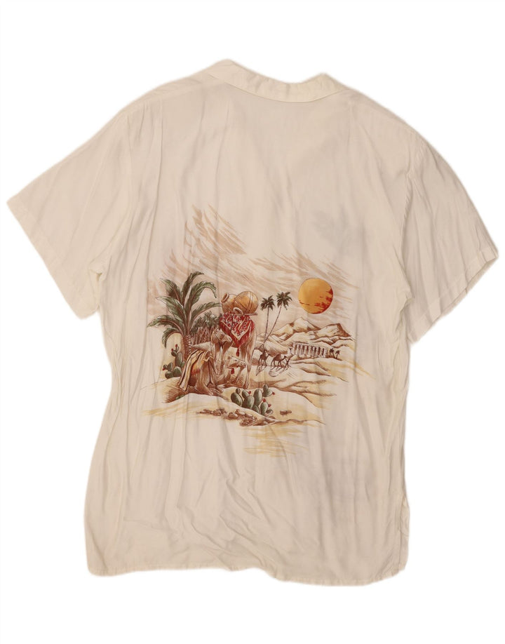 Cămașă cu mânecă scurtă pentru femei de epocă Desert Abstract Pattern UK 16 Large White