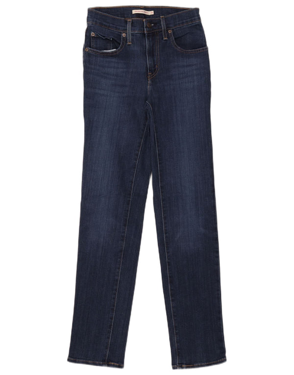 Blugi drepti cu talie mare 724 Levi's pentru femei W25 L32 bumbac bleumarin