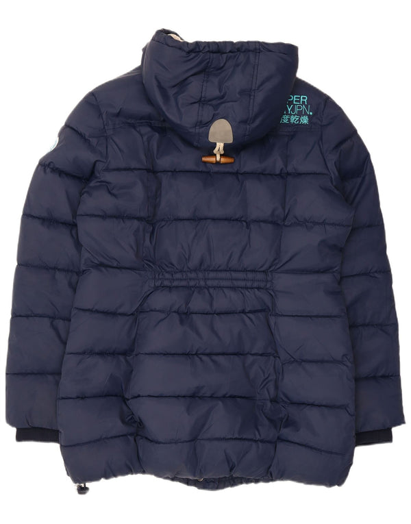 Jachetă căptușită Sherpa cu glugă Superdry pentru femei UK 18 XL bleumarin poliester