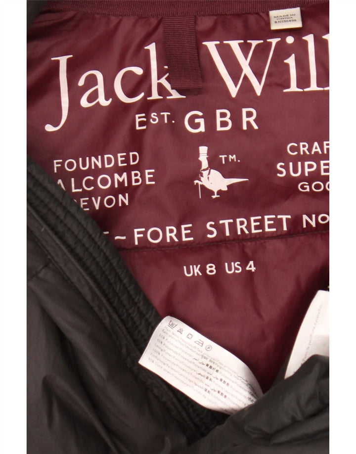 Palton căptușit cu glugă Jack Wills pentru femei UK 8, poliester gri mic