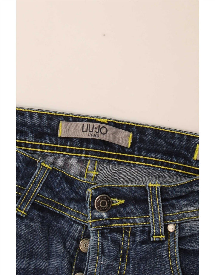 Blugi slim pentru bărbați Liu Jo Distressed W32 L29 Bleumarin