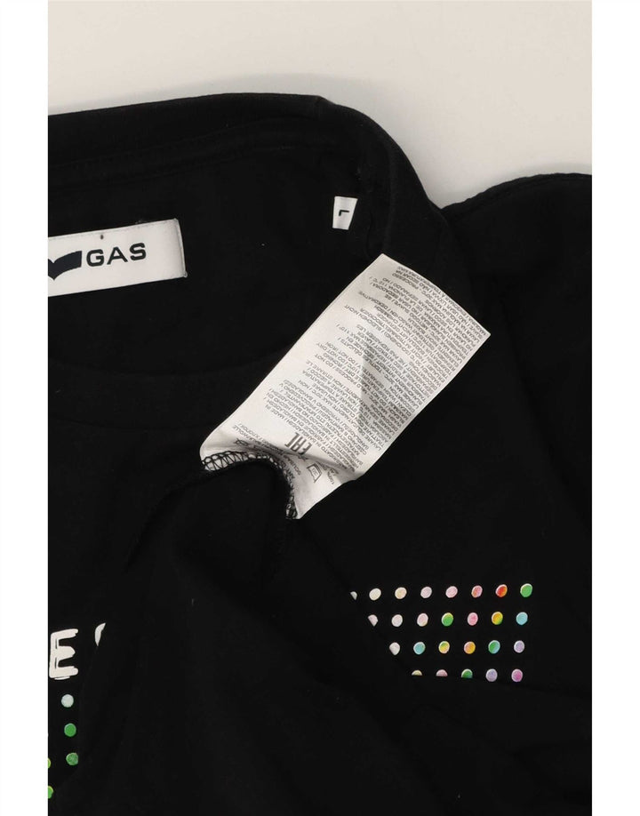 Tricou grafic pentru bărbați Gas Top mare din bumbac negru