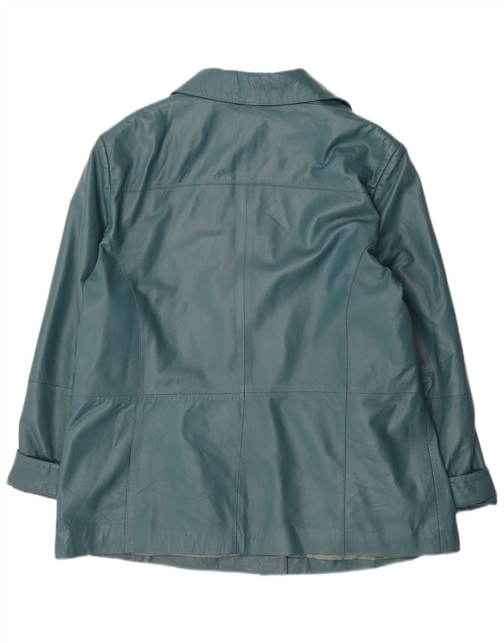 Geaca de piele vintage pentru femei EU 48 2XL din piele verde
