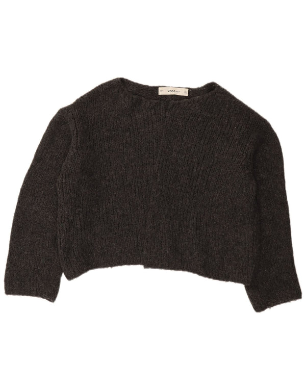 Pulover cardigan deschis pentru femei Zara UK 16 mare, gri acrilic