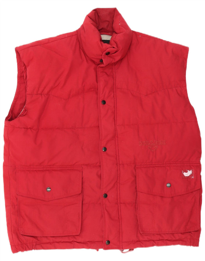 Gilet Căptușit pentru bărbați Vintage UK 40 Poliester roșu mare