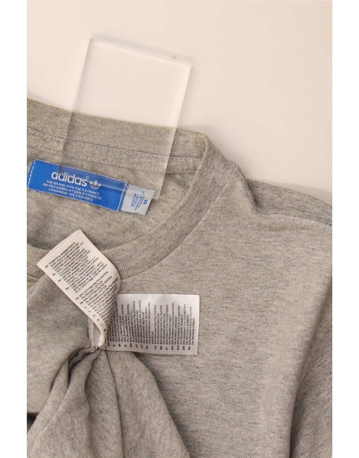 Tricou grafic pentru bărbați Adidas Top, bumbac, gri mediu
