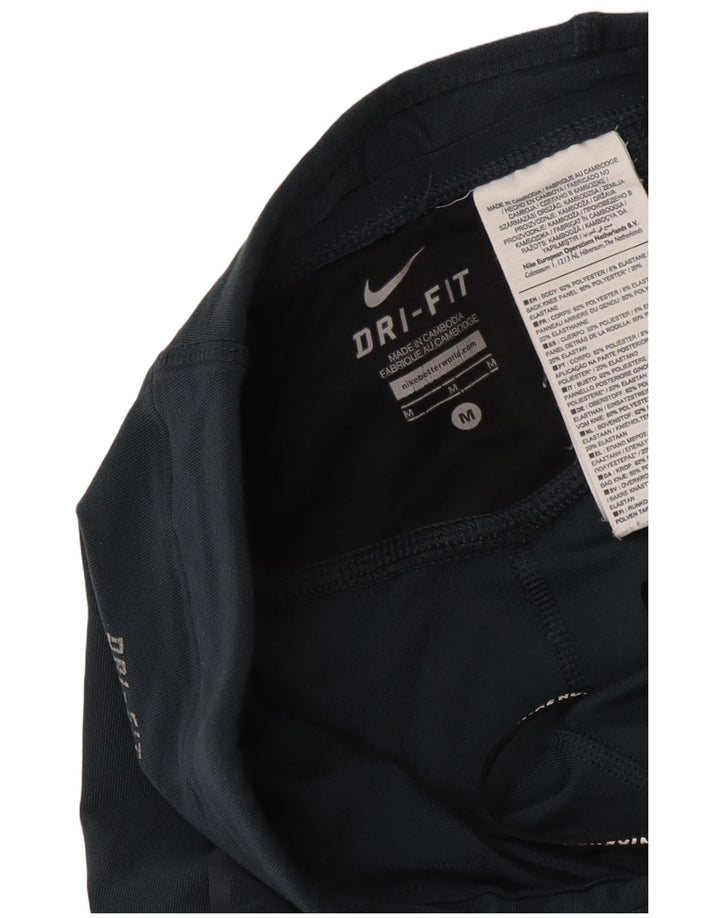 Leggings Nike Womens Dri Fit UK 12 Medium Bleumarin Geometric Poliester