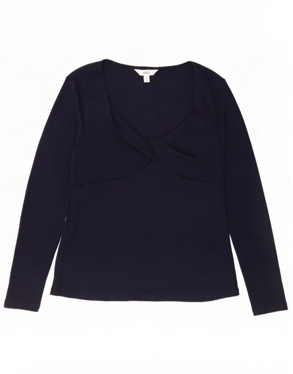 Bluză cu mânecă lungă pentru femei Marks & Spencer UK 16 mare bleumarin