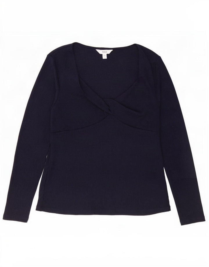 Bluză cu mânecă lungă pentru femei Marks & Spencer UK 16 mare bleumarin