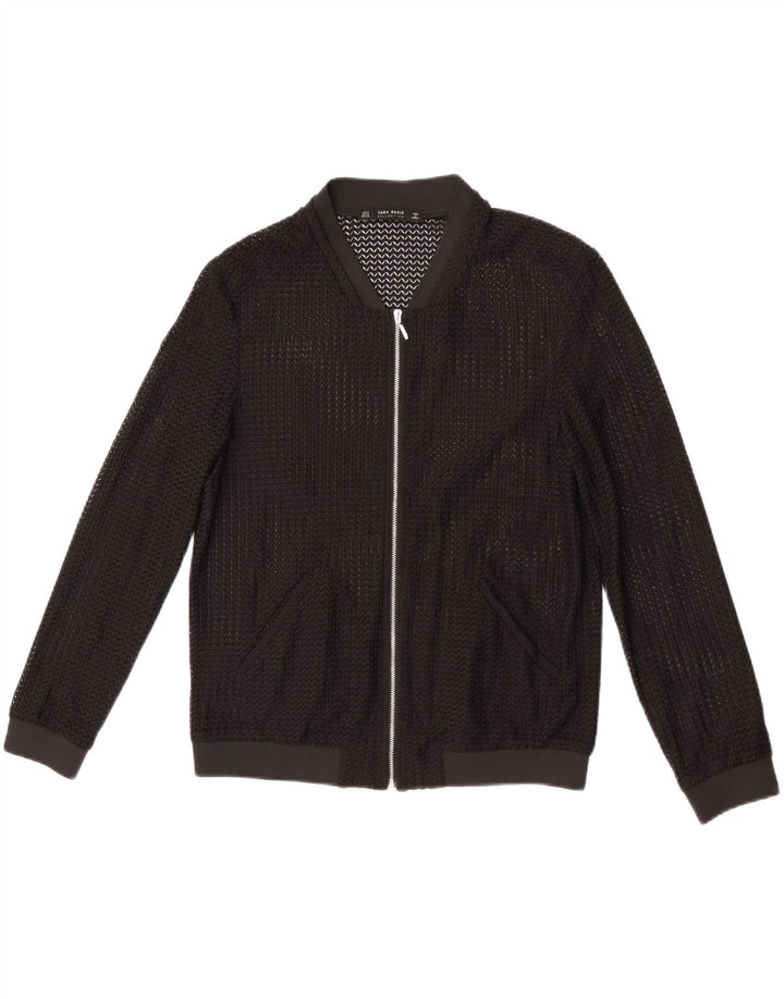 Jachetă Bomber See throught pentru femei Zara UK 14 Medium Black