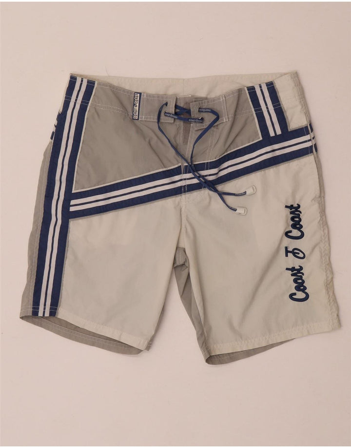 Pantaloni scurți de înot grafic pentru bărbați Coast, gri mediu, poliamidă color bloc