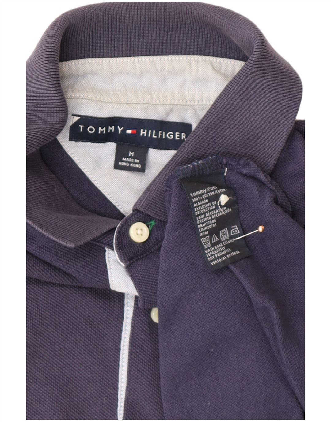 Tricou polo TOMMY HILFIGER pentru bărbați, bumbac mediu albastru bleumarin