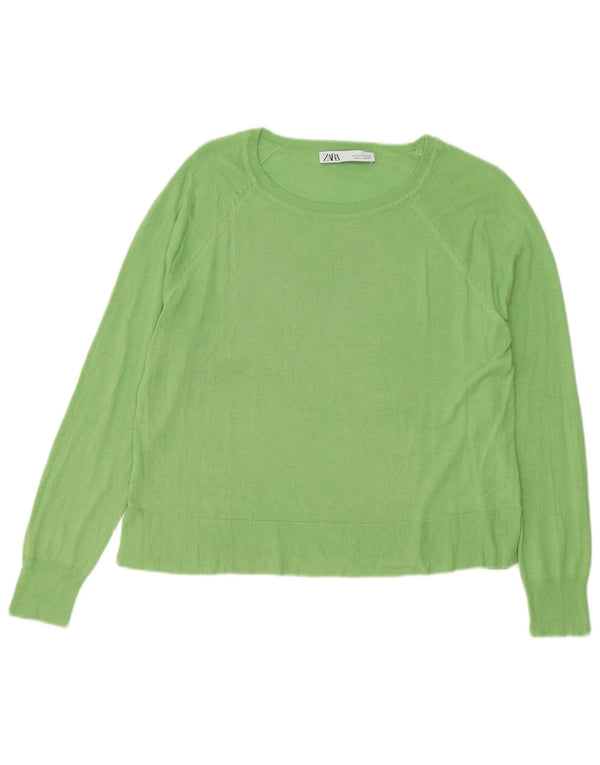Pulover supradimensionat pentru femei Zara, cu gât de barcă, UK 10 Mic Verde