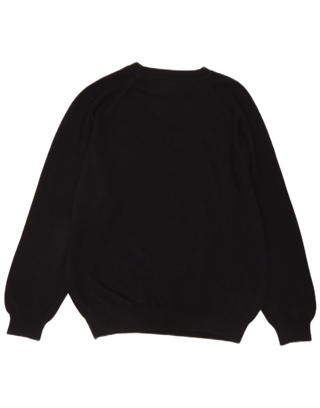 Pulover Benetton pentru bărbați, cu gât crew, bumbac mare, negru