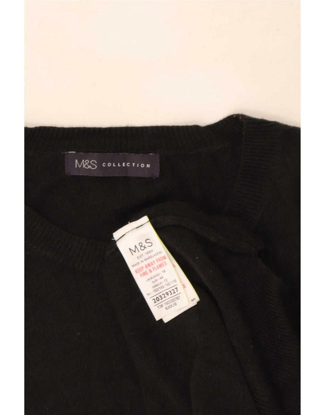 Marks & Spencer Pulover supradimensionat pentru femei cu gâtul turnat UK 16 Large Negru