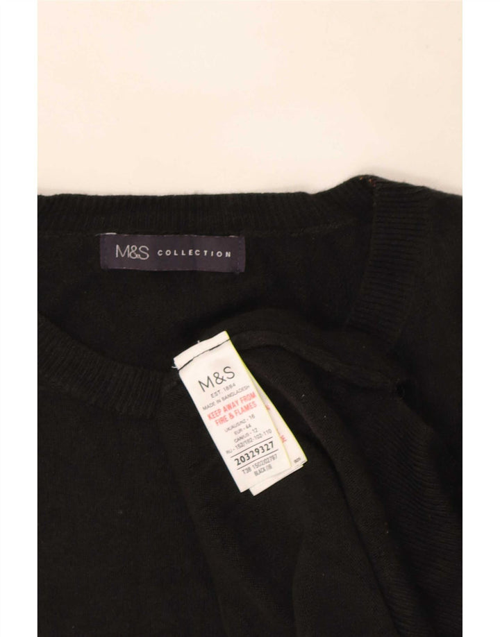 Marks & Spencer Pulover supradimensionat pentru femei cu gâtul turnat UK 16 Large Negru