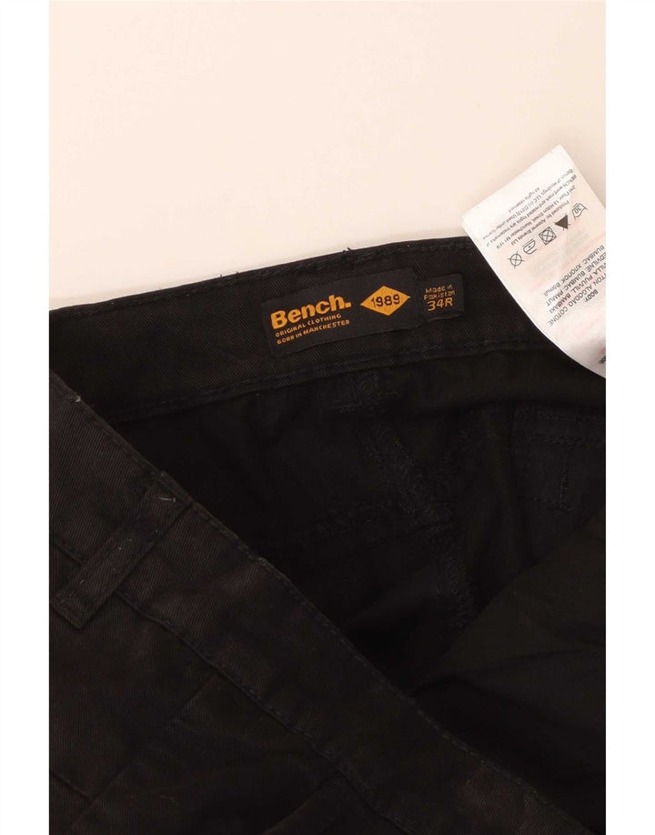 Pantaloni cargo subțiri pentru bărbați Bench L34 L33 bumbac negru