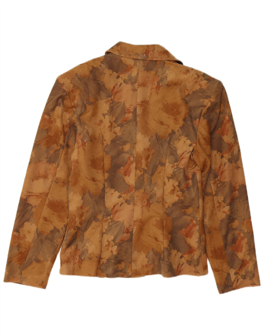 VINTAGE Womens 2 Button Blazer Jacket UK 12 Medium Brown Floral