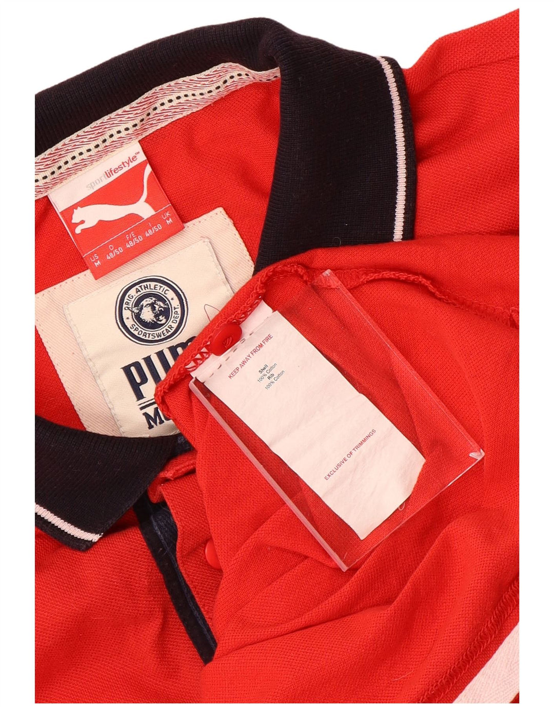 Tricou polo PUMA Rugby pentru bărbați, bumbac roșu mediu