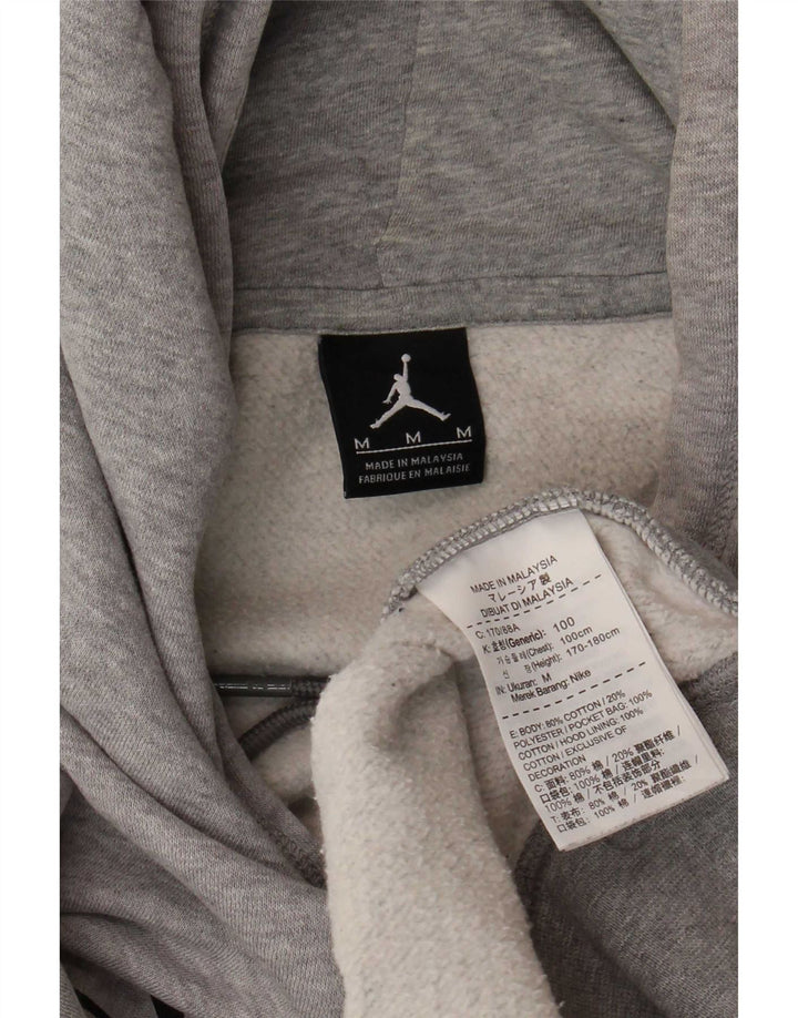 Jumper Jordan pentru bărbați cu capota cu grafică, bumbac cu pete, gri mediu