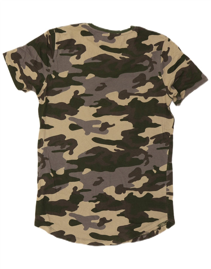 Tricou cu grafic Jack & Jones pentru bărbați Top din bumbac camuflaj verde mediu