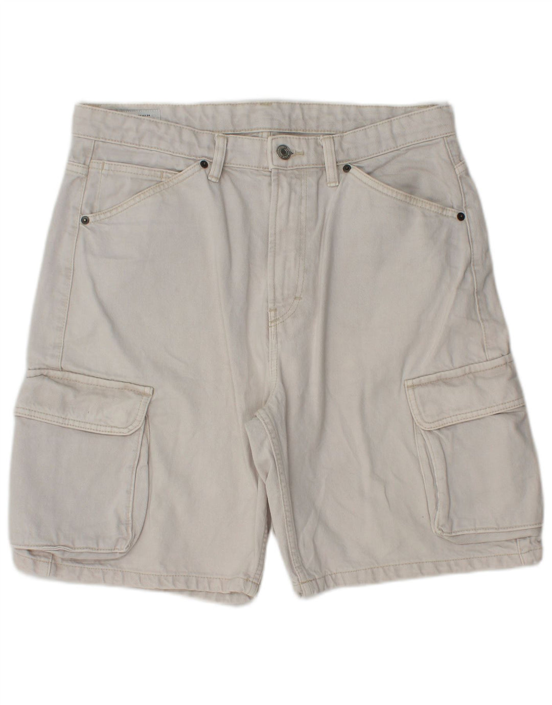 Pantaloni scurți cargo pentru bărbați Zara EU 44 Large W34 Bumbac alb